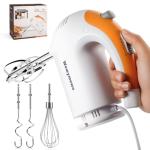 300W Hand Mixer with Stainless Steel Beaters and Hooks