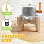 Manual Granite Stone Grain Mill with Wooden Base