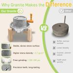 Manual Granite Stone Grain Mill with Wooden Base