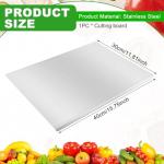 Large Stainless Steel Cutting Board with Lip