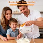 300W Hand Mixer with Stainless Steel Beaters and Hooks