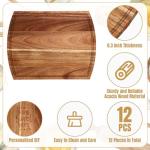 12 Pack Acacia Large Cutting Boards Set