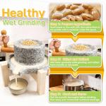 Manual Granite Stone Grain Mill with Wooden Base