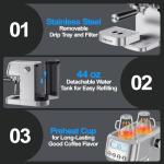 Horavie 20 Bar Compact Espresso Machine with Frother