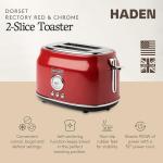 Haden Dorset 2-Slice Wide Slot Toaster, Rectory Red