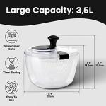 Salad Spinner with Drain, Bowl, and Colander