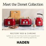 Haden Dorset 2-Slice Wide Slot Toaster, Rectory Red