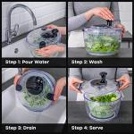 Salad Spinner with Drain, Bowl, and Colander