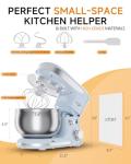 3.4QT Electric Stand Mixer with Attachments - Blue