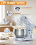3.4QT Electric Stand Mixer with Attachments - Blue