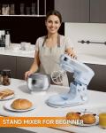 3.4QT Electric Stand Mixer with Attachments - Blue