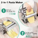 2-in-1 Manual Pasta Maker Machine with Rollers