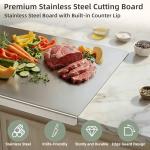 Stainless Steel Chopping Board with Lip, 16x12 inch