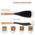 Silicone Spatula Spoon with Wooden Handle