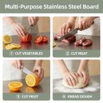 Stainless Steel Chopping Board with Lip, 16x12 inch