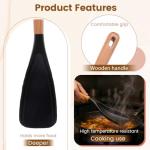 Silicone Spatula Spoon with Wooden Handle