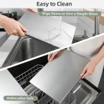 Stainless Steel Chopping Board with Lip, 16x12 inch