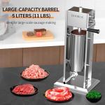 Booros 5L Manual Sausage Filler with 4 Tubes