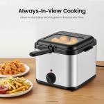 1000W Stainless Steel Electric Deep Fryer with Basket