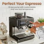 Chefman Crema Deluxe Espresso Machine with Grinder