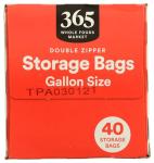 Whole Foods Gallon Size Double Zipper Storage Bags