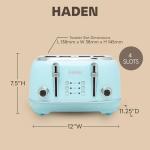 HADEN 4-Slice Wide Slot Toaster in Light Blue