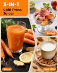 ACOQOOS 3-IN-1 Cold Press Juicer Machine
