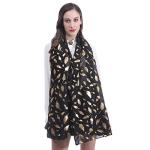 Lina & Lily Lightweight Scarf in Black-Gold