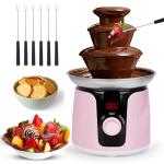 3 Tier Chocolate Fountain Machine, 12oz Stainless Steel Tower Chocolate Melt Machine, Cheese Electric Fountain with 6 Forks, Chocolate Fountain for Party, Candy, Butter, Cookies