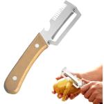 3-in-1 Upgraded Vegetable Peeler with Grater and Bottle Opener, Stainless Steel Kitchen Peeler, Zero Snag Wooden Peeler for Fruits and Vegetables