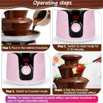 3 Tier Chocolate Fountain Machine, 12oz Stainless Steel Tower Chocolate Melt Machine, Cheese Electric Fountain with 6 Forks, Chocolate Fountain for Party, Candy, Butter, Cookies