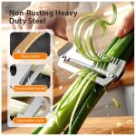 3-in-1 Upgraded Vegetable Peeler with Grater and Bottle Opener, Stainless Steel Kitchen Peeler, Zero Snag Wooden Peeler for Fruits and Vegetables