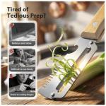 3-in-1 Upgraded Vegetable Peeler with Grater and Bottle Opener, Stainless Steel Kitchen Peeler, Zero Snag Wooden Peeler for Fruits and Vegetables