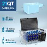 Feelfunn 12 Volt Refrigerator - 21QT(20L) Portable Freezer, Electric Cooler for Car Truck RV Van Camping & Road Trip, Fast Cooling Fridge with 12/24V DC & 110-240V AC for Vehicle & Home Use,-4℉~68℉