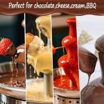 3 Tier Chocolate Fountain Machine, 12oz Stainless Steel Tower Chocolate Melt Machine, Cheese Electric Fountain with 6 Forks, Chocolate Fountain for Party, Candy, Butter, Cookies