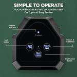 InstaSeal Vacuum Sealer for Food with 12 Bags, Preserves Foods 5x Longer, Space Saving Compact Upright Design Allows Machine to Heat Seal Marinades, Soups, Meats for Sous Vide Cooking