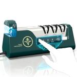 Professional Electric Knife Sharpener with 100% Diamond Abrasives & Precision Angle Guides, 3-Speed Variable 4-Stage Open Touch-Screen Knife Sharpener for Straight, Serrated Edges, Scissors & Axes