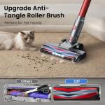 UML0 S3P Cordless Vacuum Cleaner, 45kPa Powerful Suction Vacuum Cleaners for Home, 55-Min Runtime Rechargeable Stick Vacuum, Self-Standing, for Pet Hair Carpet Hard Floor, LED Display