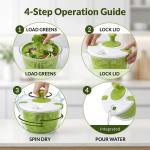 Evercove Salad Spinner-Lettuce Spinner | Best Fruit Washer with Spinner Bowl, Easy-Spin Handle, 5QT