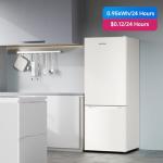 BANGSON Apartment 7.1 Cu.Ft Refrigerator with Freezer, Office Fridge with Bottom Freezer, Large Capacity, Energy Saving, Adjustable Thermostat, Low Noise, Cream White