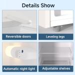 BANGSON Apartment 7.1 Cu.Ft Refrigerator with Freezer, Office Fridge with Bottom Freezer, Large Capacity, Energy Saving, Adjustable Thermostat, Low Noise, Cream White