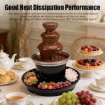 KIOMGLE Three-Tier Electric Chocolate Fountain Machine, 1-Pound Capacity, with Food Tray and Rotating Spiral Rod for Parties, Weddings, Family Gatherings