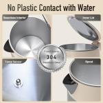 Mecity Electric Kettle 1.7L Touch Screen Temperature Control Water Boiler, No Plastic Contact with Water. 6 Presets For Tea and Coffee, 2 Hours Keep Warm, Auto Shut Off, Cream & Stainless Steel Color