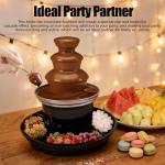 KIOMGLE Three-Tier Electric Chocolate Fountain Machine, 1-Pound Capacity, with Food Tray and Rotating Spiral Rod for Parties, Weddings, Family Gatherings