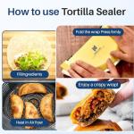 3-in-1 Tortilla Wrap Sealer & Crimper Press – Large Adjustable 6, 8, 10 Inch – Heavy Duty Taco, Quesadilla & Empanada Maker – BPA-Free Tortilla Wrap Sealer, Cutter & Presser for Burritos & Sandwiches