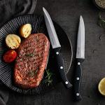 McCook® Knife Sets, German Stainless Steel Kitchen Knives Set with Built-in Sharpener and Wooden Block