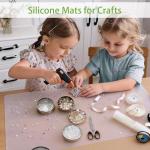 Janeart Clear Silicone Mat Small: 9" Non-Slip Baking Mat for Kitchen Counter - Heat Resistant Countertop Liner for Pastry 1/25 x 9 x 12 Inch Translucent (2/Pack)