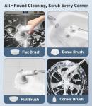 Electric Spin Scrubber, VEWIOR Cordless Shower Scrubber with 3 Adjustable Angle, Cleaning Brush with 2 Speeds 3 Replaceable Brush Heads for Bathroom Kitchen Tub