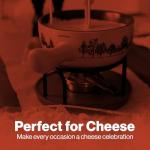 Swissmar Jura Ceramic Cheese & Chocolate Fondue Set, 2.65L / 2.8QT – 9-Piece Fondue Maker with Ceramic Pot, Forks, Burner & Beechwood Base – Perfect for Family Gatherings & Entertaining