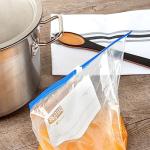 Restaurantware-Bag Tek 1 Gallon Freezer Slider Bags, 25 Disposable Zipper Pouch Bags - Slide Zipper, Expandable Bottom, Clear Plastic Freezer Bag, With Write-On-Label, For Food Storage